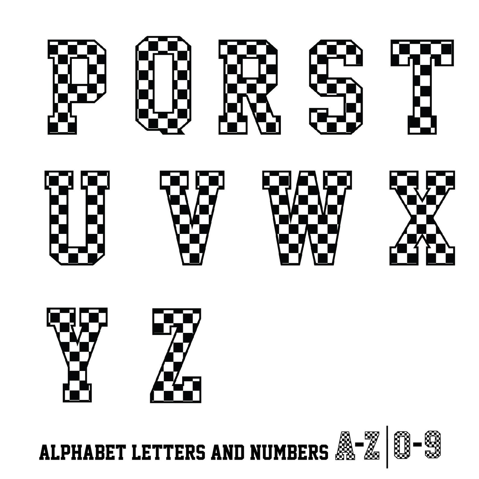 Checkered Racing Flag Alphabet and Numbers PNG Bundle (digital Download ...