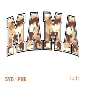 Retro Camo Mama PNG SVG, Vintage Camouflage Mom Design, Mother&#39;s Day Sublimation File, Old School Camo Shirt Graphic, Digital Download