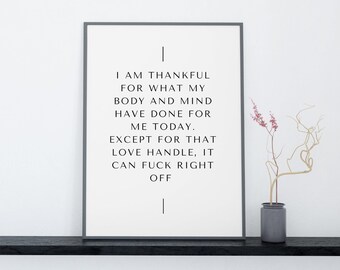 Affermazione stampabile divertente / Stampa da parete / Stampa digitale / Decorazione per la casa / Divertente / Ispira / Motiva / Grato / Regalo / Minimalista / Imprecazioni