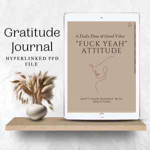 Digital Gratitude Journal with prompts, Daily Gratitude Journal for iPad, GoodNotes, Mental Health, Self Care & Mindfulness, Bonus Printable