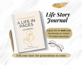 Life Story Journal Legacy Journal Guided Journal Mothers Day Gift for Mom Birthday Gift Family History Life Story Goodnotes Journal