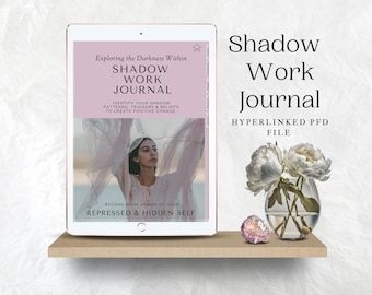 Diario del lavoro sull'ombra suggerisce cartella di lavoro, Libro delle ombre, diario terapeutico Lavoro ombra digitale per principianti, Goodnotes, Salute mentale stampabile