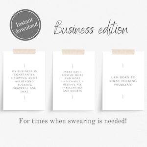 Printable Business Mindset Affirmation Karten Lustige Fluchen Affirmationen Deck motivierende druckbare Karten Ermutigung psychische Gesundheit Digital