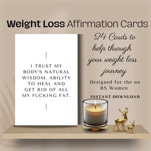 Gewichtsverlust Affirmationskarten, lustiges Affirmationsdeck, motivierende Fluchkarten, psychische Gesundheit, Gesundheit und Fitness, Geschenk für sie