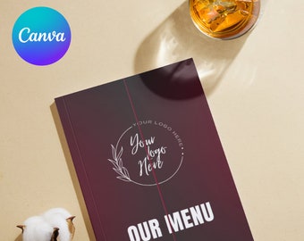 Stylish Gate Fold Menu - Opens in Middle to Reveal Menu - A3 Restaurant Menu - Canva Template -  Digital Download - 100% Editable