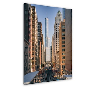 Chicago 'L' Train & Trump Tower Architecture Print