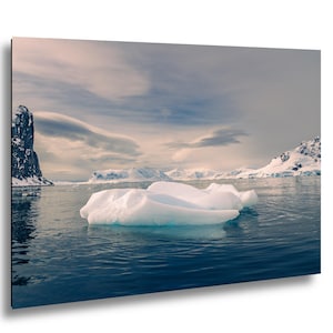 Antarctica Iceberg Photography Print, Polar Seascape Wall Art, Icy Ocean Landscape