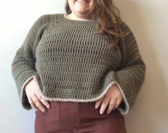 PDF Pattern for The Olympia Sweater, Beginner Friendly, Customizable, top Down