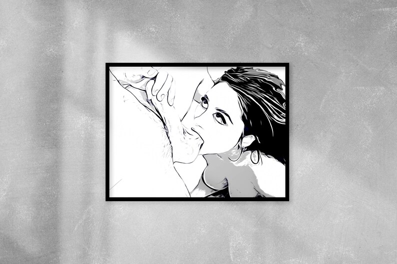 Sensual Oral Sex Love Adult Erotic Wall Bedroom Line Art Image Etsy