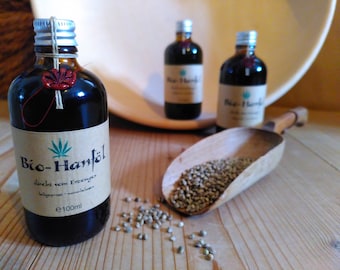 Organic hemp oil cold pressed raw food