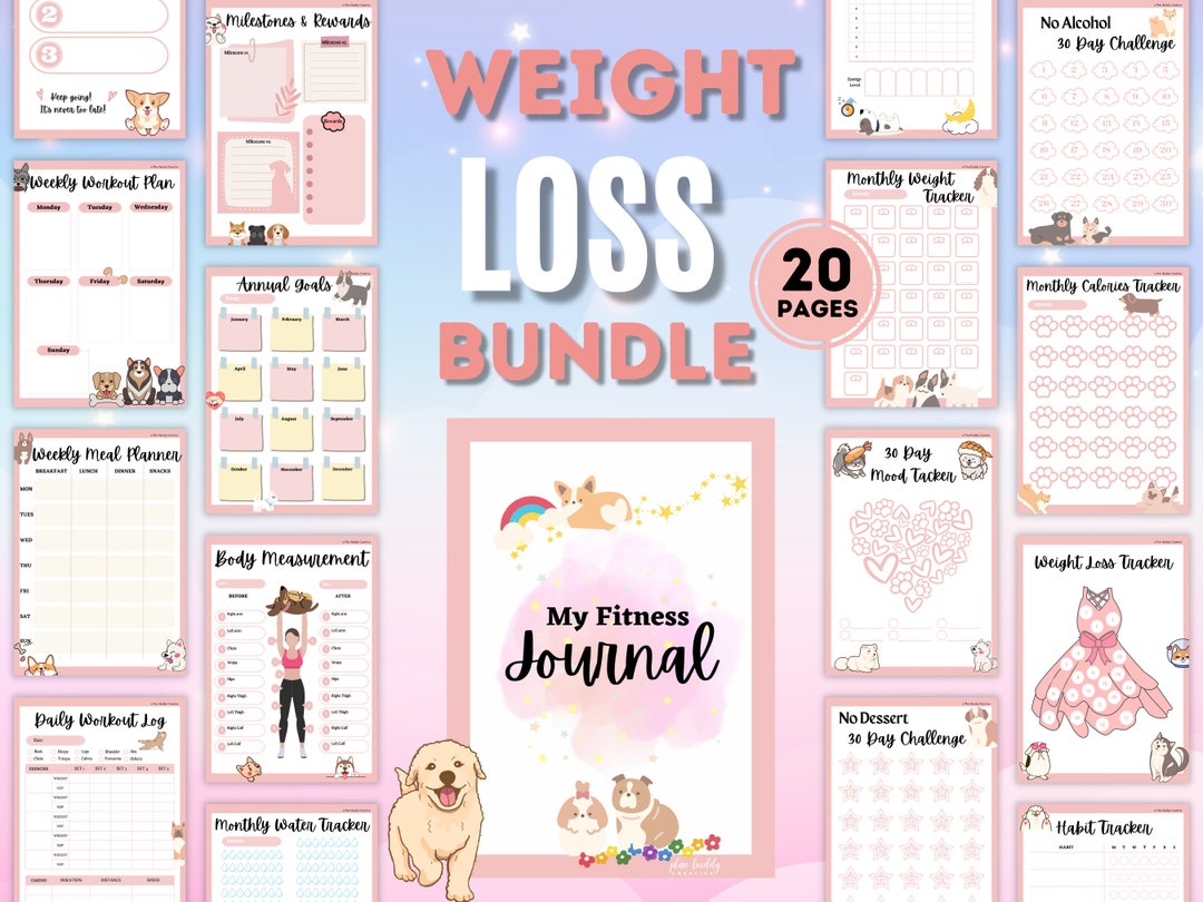 Weight Loss Printable Fitness Goal Setting Planner Workout Etsy