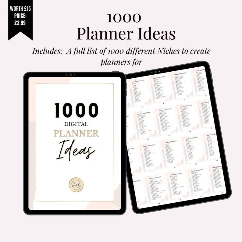 1000 Planner Ideas / Small Business / Digital Product Template / Small