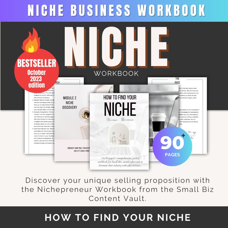 Niche Finder, How to Find Your Niche Business Workbook, Business