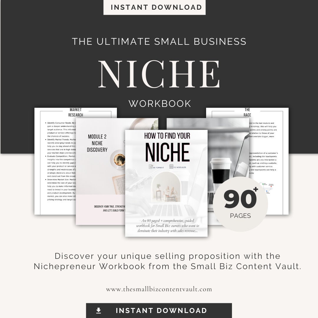 Niche Finder How to Find Your Niche Workbook Small Business - Etsy