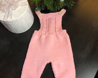 Baby dungarees with cardigan