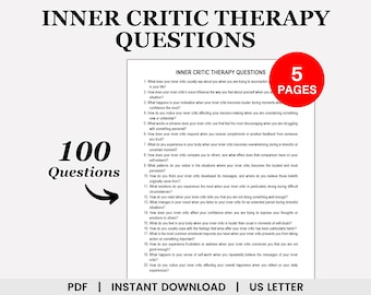 Inner Critic Therapy Questions, Inner Voice, Self Criticism, Negative Self Talk, Self Doubt, Self Sabotage, Self Compassion, Self Worth