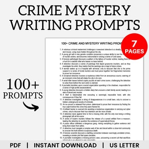 Crime Mystery Writing Prompts, Writing Prompts for Crime and Mystery, Crime and Mystery Story Ideas, Crime Prompts, Mystery Prompts