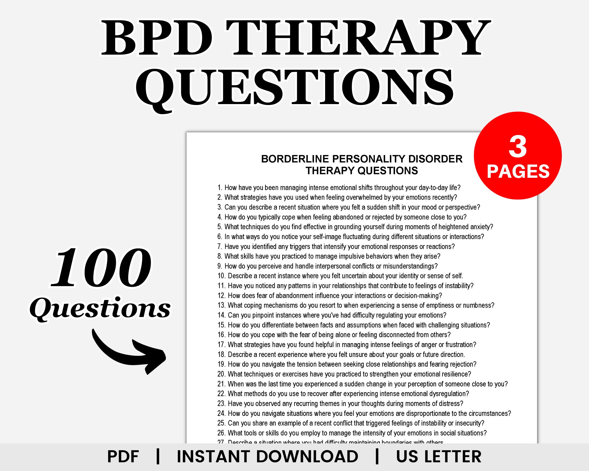 Borderline Personality Disorder Therapy Questions, BPD Therapy, Therapy ...