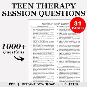 Teen Therapy Session Questions, Teen Check In Questions, Teen Counseling, Adolescent Therapy, School Counseling, Therapy Questions