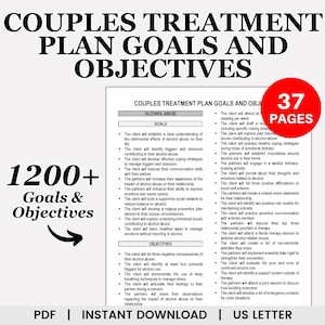Couples Treatment Plan Goals and Objectives, Treatment Planner, Treatment Planning, Couples Therapy, Marriage Counseling, Gottman Method