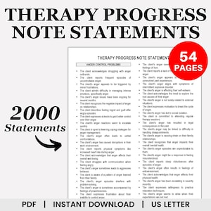 Dichiarazioni di note sui progressi della terapia, note sui progressi, rapporto sui progressi, note di psicoterapia, modello di nota sui progressi, note sulla terapia, strumenti per la terapia