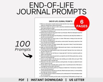 End of Life Journal Prompts, End of Life Planner, Legacy Journal, Life Story Journal, Memory Journal, Grief and Loss, Self Reflection