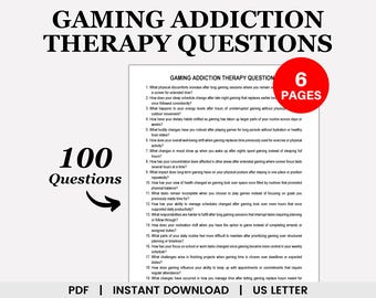 Gaming Addiction Therapy Questions, Gaming Disorder, Video Game Addiction, Screen Time, Digital Detox, Coping Skills, Addiction Recovery
