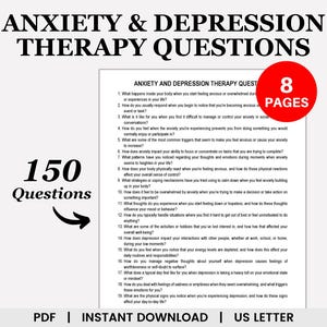 Anxiety and Depression Therapy Questions, Anxiety Therapy, Depression Therapy, Anxiety Disorder, Depressive Disorder, Counseling Questions
