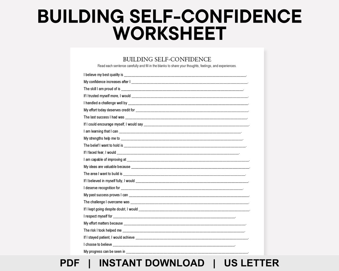 Building Self Confidence Worksheet, Confidence Building, Inner Critic ...