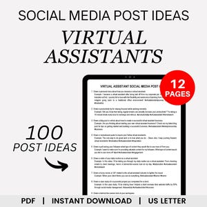 Virtual Assistant Social Media Post Ideas, Virtual Assistant Templates, VA Templates, Social Media Manager, Social Media Marketing Plan