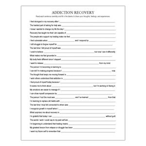 Addiction Recovery Worksheet, Addiction Management, Addiction Support ...