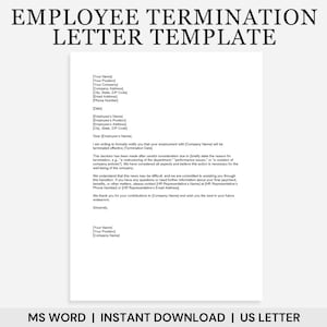 Modelo de carta de despido de empleado, modelo de carta de despido laboral, carta de despido de empleo, revisión de empleado, carta de despido
