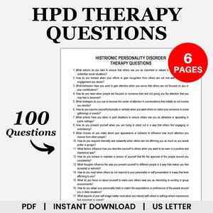 Histrionic Personality Disorder Therapy Questions, HPD Therapy, Impulse Control, Emotional Regulation, Coping Skills, Self Esteem