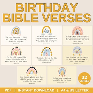 Geburtstag Bibel Verse Karten, Geburtstag Verse, Bibelzitate, Bibel Vers Geschenk, Christliches Geschenk, Christliche Drucksachen, Schriftkarten