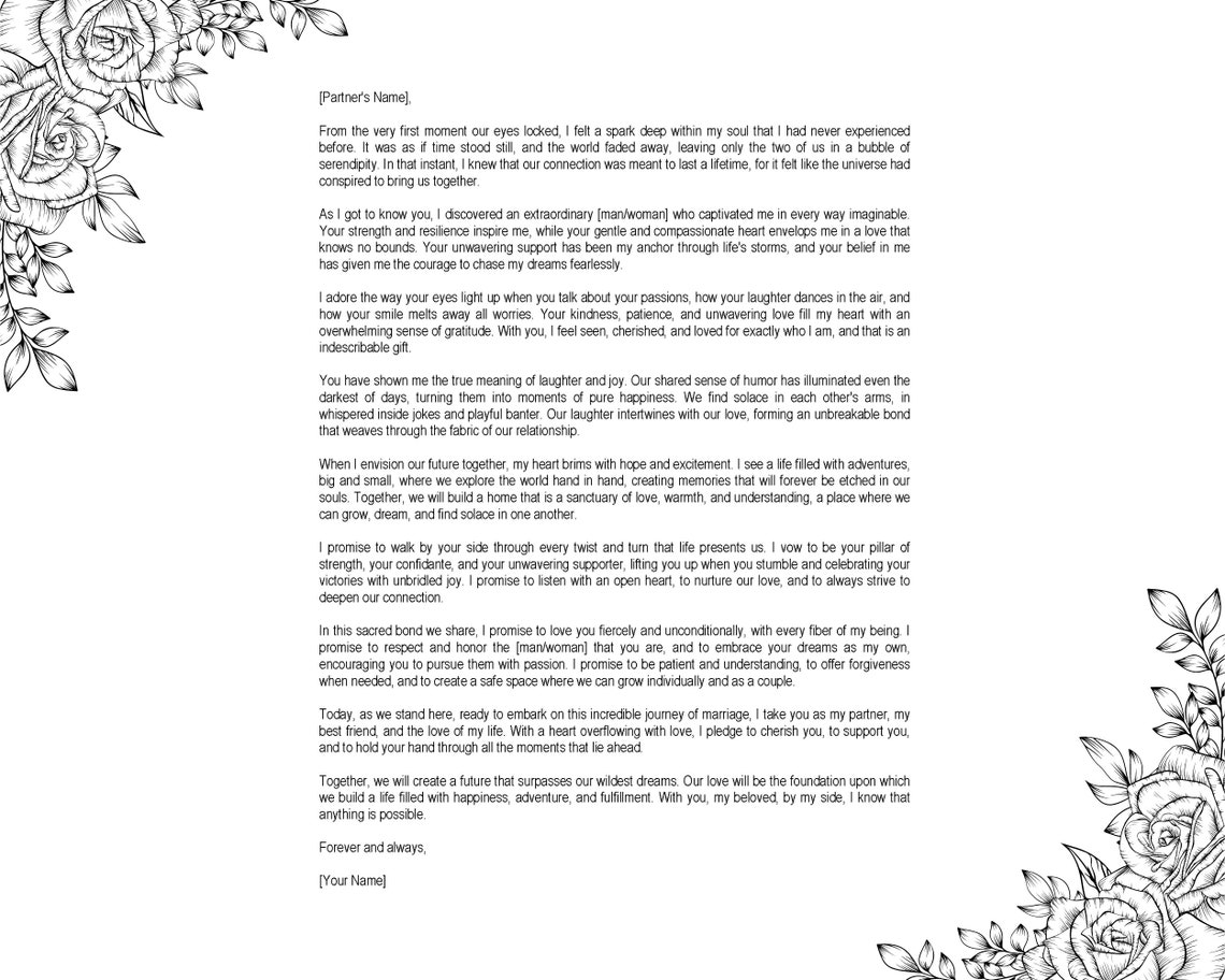 Wedding Vow Templates Wedding Vow Guide His and Her Vows Marriage Wedding Vow Templates Wedding Vow Guide His and Her Vows Marriage