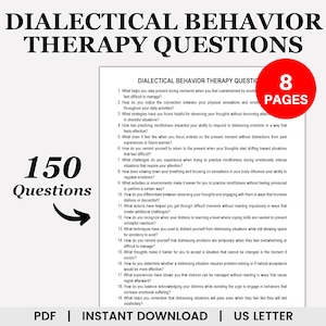 Dialectical Behavior Therapy Questions, DBT Therapy Questions, DBT ...