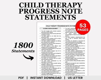 Child Therapy Progress Note Statements, Kids Therapy, Therapy Progress Notes, Progress Report, Psychotherapy Notes, Progress Note Template