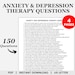 Anxiety and Depression Therapy Questions, Counseling Questions, Therapy ...