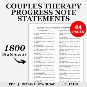 Paartherapie Fortschrittsnotiz Statements, Paartherapie, Eheberatung, Fortschrittsnotizen, Therapienotizen, Fortschrittsnotizvorlage