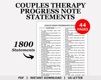Informes de progreso de terapia de pareja, asesoramiento matrimonial, terapia de pareja, notas de progreso, informe de progreso, planificador de tratamiento