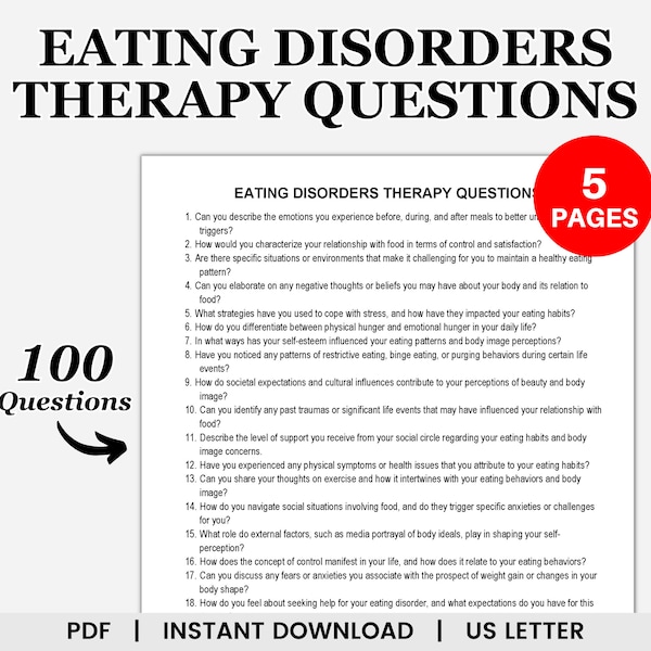 Eating Disorders Therapy Questions, Therapy Questions, Counseling Questions, Therapy Questionnaire, Therapy Tools, Therapy Notes