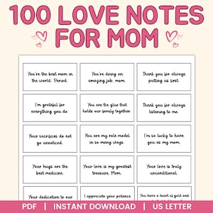 Notas de amor para mamá, frases de amor para mamá, regalo de cumpleaños para mamá, regalo del Día de la Madre, mensajes del Día de la Madre, mensajes de "Te amo" para mamá