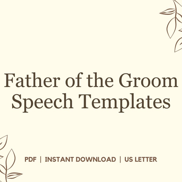 Father of the Groom Speech Templates, Father of Groom Speech, Dad Wedding Speech, Wedding Speech Templates, Speech for Bride and Groom