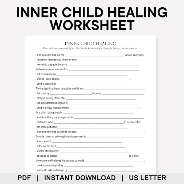 Werkblad healing innerlijke kind, kindertrauma, traumaheling, schaduwwerk, emotionele regulatie, hechtingsstijl, zelfcompassie