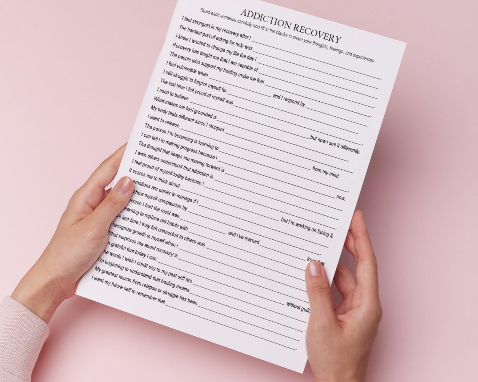 Addiction Recovery Worksheet, Addiction Management, Addiction Support ...