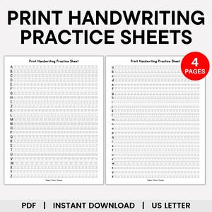Handwriting Practice Sheets, Handwriting Worksheets, Alphabet Writing Practice, ABC Letter Tracing, Writing Exercise, Practice Sheets