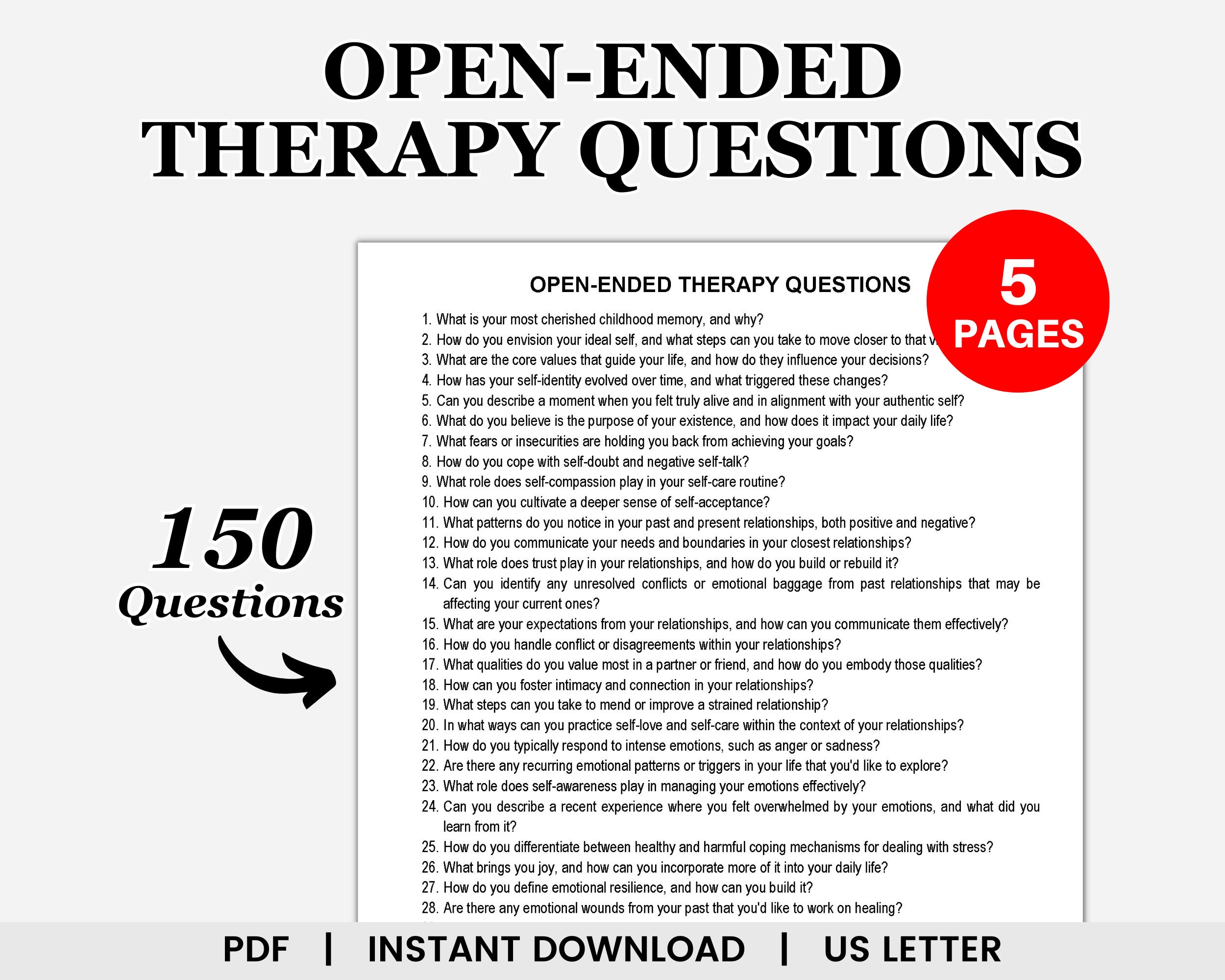 Open ended therapy questions counseling questions therapy questions