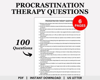 Procrastination Therapy Questions, ADHD, Task Paralysis, Overwhelm, Perfectionism, Executive Functioning, Goal Setting, Self Sabotage