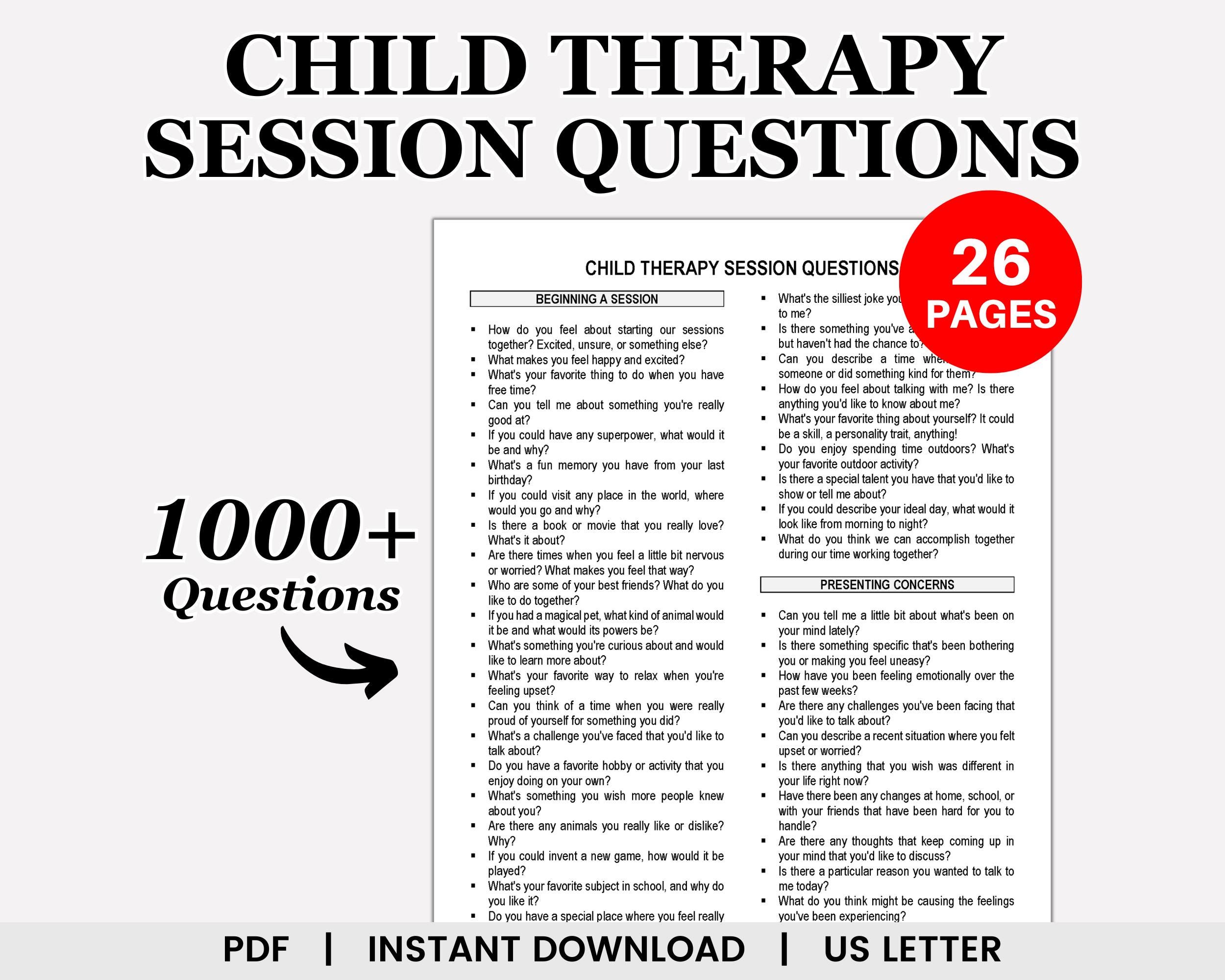 Child Therapy Session Questions, Child Counseling, Child Questions, Child Therapist, Kids Therapy, Therapy Questions, Counseling Questions