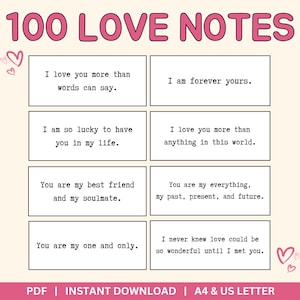 Love Notes Cards, Love Jar Notes, Love Notes for Him, Love Notes for Her, Love Notes For Husband, Lunch Box Notes, Gift For Him, Couple Gift